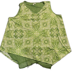 Cato Lime Green printed Tank Top